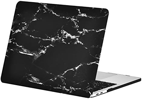 Unik Case - Marble Pattern Rubberized Hard Case for MacBook Pro 15-inch Model A1707 with Touch Bar ( Release Oct 2016 ) - Black
