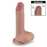 Ultra-Realistic Double-Layered Liquid Silicone Dildo - Beige