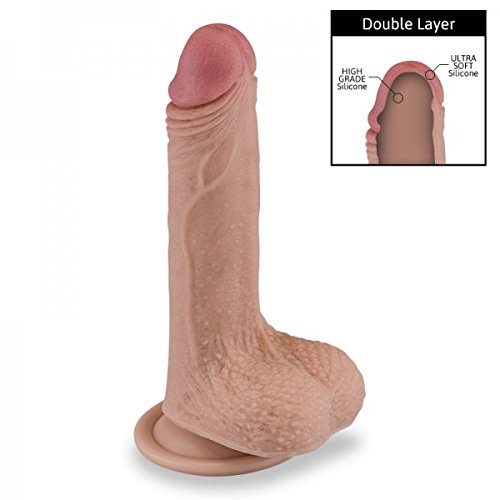 Ultra-Realistic Double-Layered Liquid Silicone Dildo - Beige