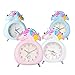 KOROTUS COLLECTION Unicorn Alarm Clock for Girls, Christmas Gifts for Kids and Teen Loud Bell and Button Night Light for Heavy Sleepers (White)