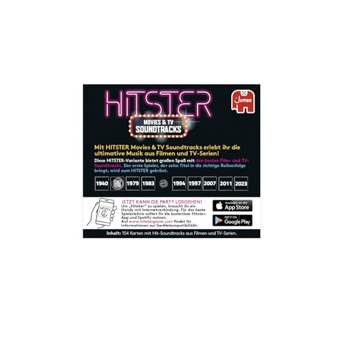 Hitster Film- & Serien-Soundtracks, Deutsche Erweiterung, 154 Musikkarten, Party- & Kartenspiel für Erwachsene und Familien, 2 bis 10 Spieler, ab 16 Jahren, Deutsch (DE) 3