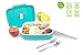 Bento Box with 5 Compartments for Adults and Kids, Leakproof Lunch Box Container (Blue)