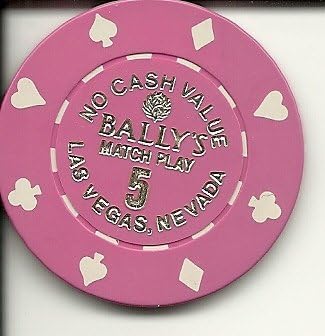 $5 bally's match play pink no cash value las vegas casino chip