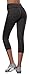 Aenlley Women's Activewear Yoga Pants High Rise Slim Fit Tights Cropped Capris Color Black Grey Size L