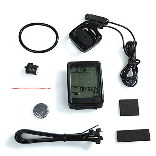 DEALPEAK Wired/Wireless Bicycle Bike Speedometer Odometer Multi Functional Cycle Bike Computer with Waterproof Backlight Display Speed Tracking for Riding Cycling (Wired Type)
