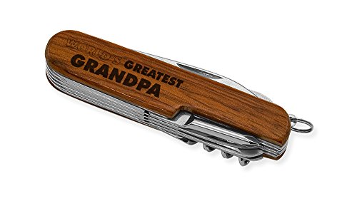 Dimension 9 World's Greatest Grandpa 9-Function Multi-Purpose Tool Knife, Rosewood