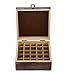 HABOM Rustic Essential Oil Wooden Storage Box - with 25 Slots for 5, 10, 15ml Bottles, Essential Oils Wooden Case Perfect for Display & Presentation (dark brown)