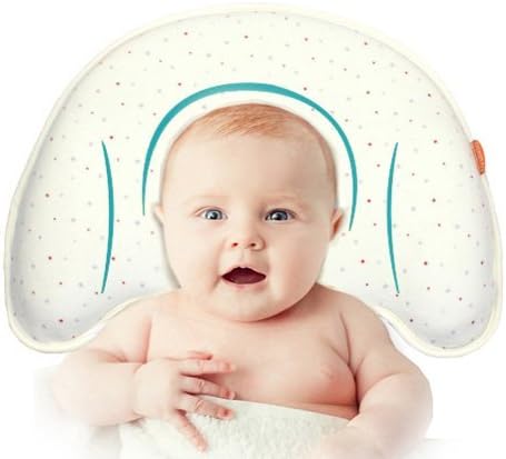 Baby Pillow with Premium Memory Foam, Breathable 3D Organic Cotton, to Prevent Flat Head Syndrome, for Newborns and Infants by Litchi Baby