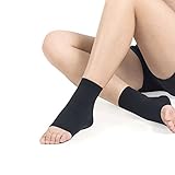HaloVa Ankle Brace, Plantar Fasciitis Socks, Best Ankle Support Foot Compression Sleeve for Men and Women Running, Basketball, Walking, Jogging, and Everyday Wear, Black