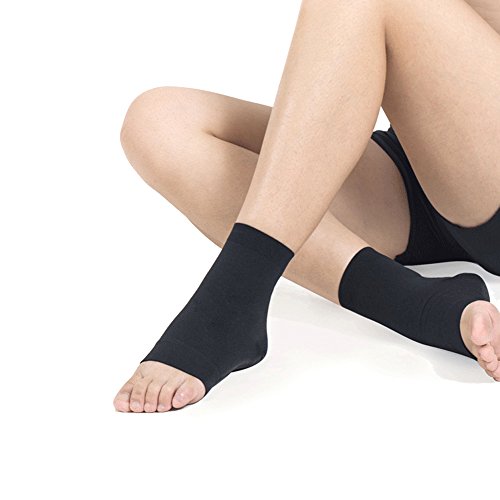 HaloVa Ankle Brace, Plantar Fasciitis Socks, Best Ankle Support Foot Compression Sleeve for Men and Women Running, Basketball, Walking, Jogging, and Everyday Wear, Black