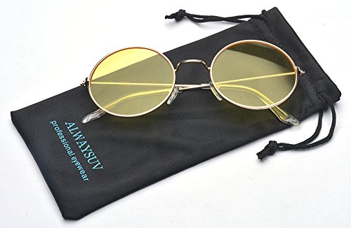 ALWAYSUV Metal Full Framem PC Round Circle Mirror Lens Retro John Lennon Glasses