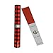 PABUES Christmas Buffalo Plaid Heat Transfer Vinyl Red Black Check 10inches x 5feet Adhesive HTV Iron on Vinyl for DIY T-Shirt