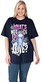 Disney Plus Size T-shirt Eeyore What's Not to Love Glitter Print Navy Blue 2X