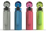 Best Sports Water Bottle by Imahe (Black - Blue - Pink - Green) - BPA-Free Plastic, Small 18oz Capacity, Shatterproof - Stylish Colors and Design, Reusable Sports Water Bottle Includes Strap, Self-Sealing Cap, Opens With 1-Click/Flip Top - For Kids and Adults, Men and Women, Perfect Camping Water Bottle, Cycling, Yoga, Gym, Running and Outdoors.
