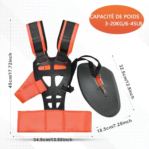 Viabrico Universal Strimmer Harness, Adjustable Padded Double Harness Strap for Strimmer and Strimmer