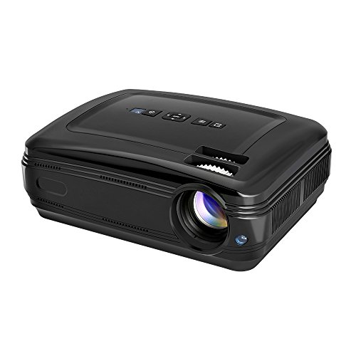 Yuntab BL58 1080P HD Projector Resolution Mini LED Portable Projector 3200 Lumens Home Theater with Multi - Functional Portable Ports for PC / DVD / Xbox / Computer etc. -Black