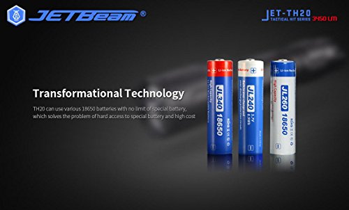 JETBeam TH20 Ultra Bright Tactical Triple Switch XHP70.2 LED Flashlight - 3450 Lumen - Using one 18650 battery