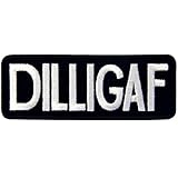 EmbTao DILLIGAF Biker Embroidered Iron On Sew On Patch