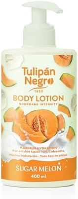 Tulipán Negro - Loción Corporal Sugar Melon con Dosificador, Hidratación Intensa para Todo Tipo de Pieles, Crema Corporal con Fragancia Dulce a Melón, 400 ml