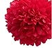 S-Shine Set of 3 Tissue Pom Poms Party Decorations for Weddings, Birthday Parties Baby Showers and Nursery Décor (16-inch Diameter, Bold Red)