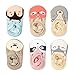 Dicry 6 Pairs Girls Anti slip Walking Socks with Grip, Thick Warm Non Skid Baby Infant Toddler Mary Jane Socks with Strap, 6-12 Months