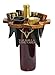 Valhalla's Viking Horn Shot Rack -- 6 Authentic 2 oz. Horn Shot Glasses with Premium Custom Made Valhalla Shot Rack