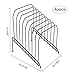 DESIGNA 4 Pack Metal Incline Sorter Vertical File Holder, Storage Organizer Folder Mail Magazine Letter Paper Book Filing Organization Display Rack Dividers,8 Compart,Black