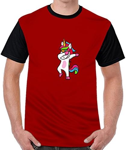 HOLDBEST DAB Dance Unicorns Gift Tshirt Printed Mesh Cloth T-Shirts Tops Logo Men's Tee Dark Red