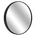 MORIGEM Round Mirror, 23.6” Wall Mirror, Wall-Mounted Mirror for Bedroom, Bathroom, Living Room & Entryway, 1.4” Metal Frame Vanity Mirror, Black