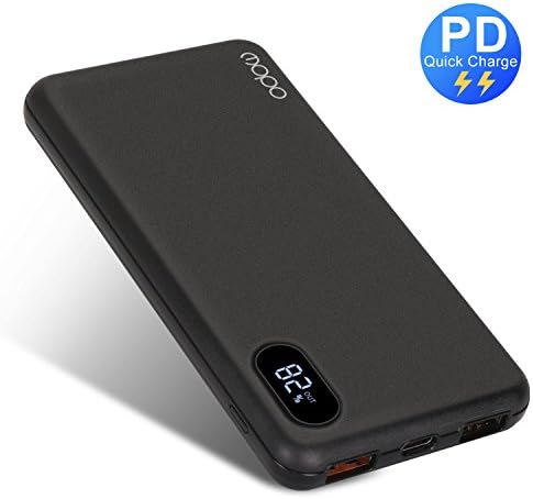 10000mAh Type-C PD Power Bank, 18W PD Quick Charge 3.0 Portable Charger, USB-C Input/Output Battery Pack with LCD Display for iPhone X, Samsung S9, 12-Inch Macbook, Nintendo Switch and More
