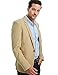 Pishon Men's Slim Fit Suits Casual One Button Flap Pockets Solid Blazer Jacket Business Daily Blazer, Khaki, Medium