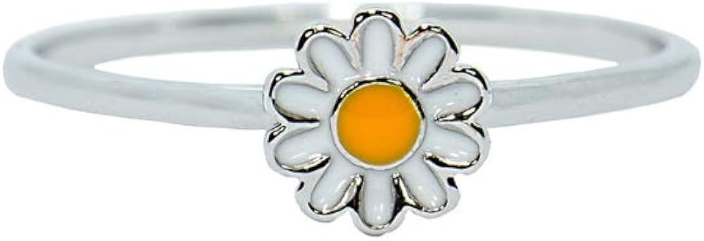 Pura Vida Silver Daisy Ring .925 Sterling Silver Ring, 5-9|