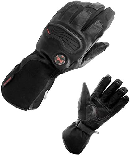 Mobile Warming Unisex-Adult Barra Leather/Textile Heated 7.4v Gloves (Black, X-Large)