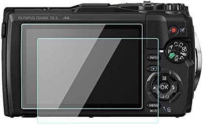 ADQQ Glass Screen Protector Foils Compatible for Olympus Stylus Tough TG-6 TG-5 TG-4 Waterproof Camera, Tempered Glass Film Anti-Bubble Anti-Scratch Anti-Finger for Olympus tg5 tg4 tg6Camera (2 Pack)