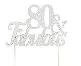 Silver 80 & Fabulous Cake Topper