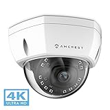 Amcrest UltraHD 4K (8MP) Outdoor Security POE IP Camera, 3840x2160, 98ft NightVision, 2.8mm Lens, IP67 Weatherproof, IK10 Vandal Resistant Dome, MicroSD Recording, White (IP8M-2493EW)
