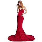 Women's Elegant Fitted Boob Tube on Top Maternity Photography Dress