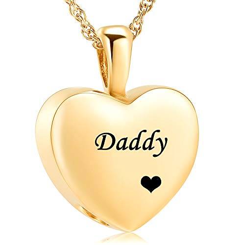 shajwo Cremation Jewelry for Ashes Holder - Heart Locket Urn Pendant Necklace Jewelry - Keepsake Funeral Urns Memorial Jewelry Gift for Women Men