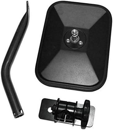 Allinoneparts Rectangular Textured Black Driver n Passenger Side Mirrors for 97-06 07-17 Jeep Wrangler TJ &amp;JK &amp;LJ - 1 Pair