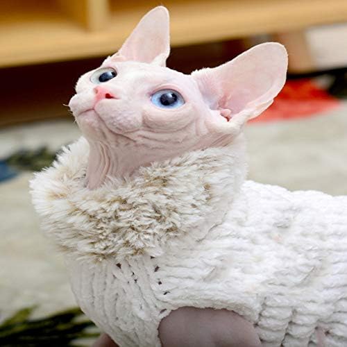 猫の服 手作りのセーター ミンクの毛皮のサーマルベスト 秋と冬 無