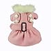 Fitwarm Noble Pink Woolen Pet Clothes for Dog Jackets Coat Dress, Large