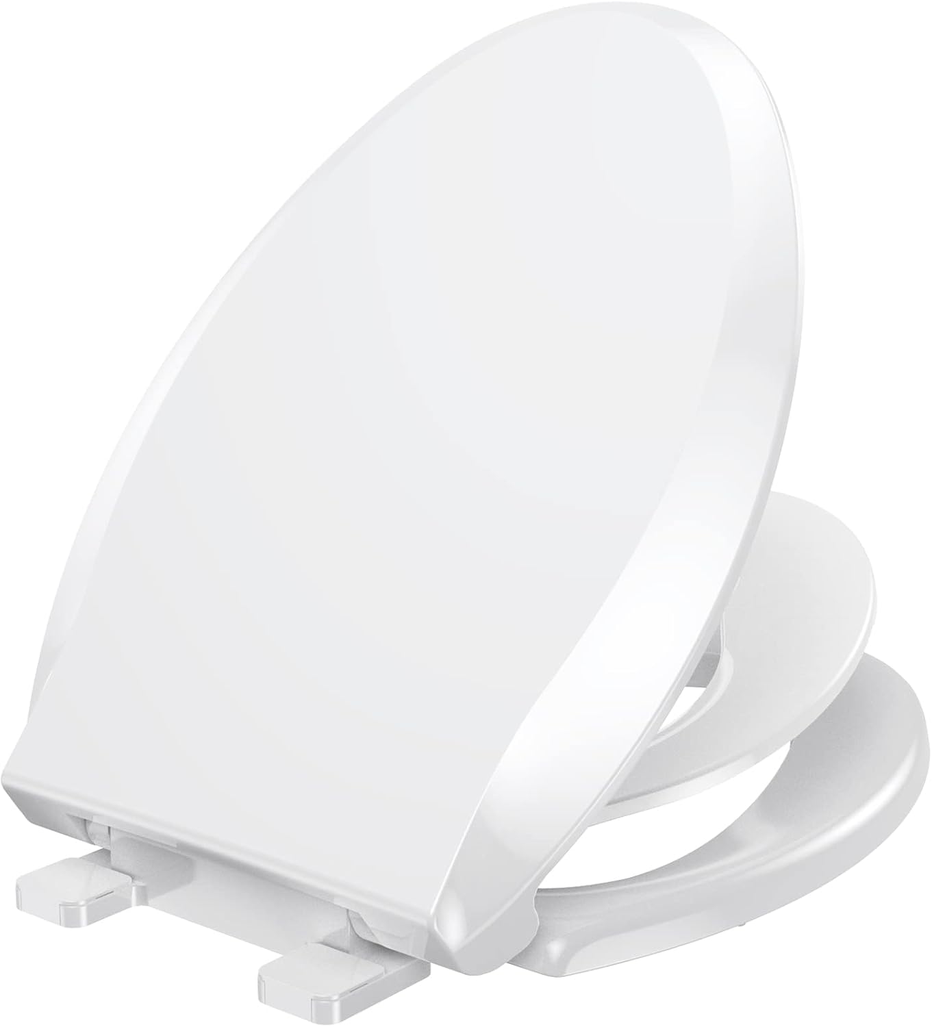 YASFEL Toilet Seat with Toddler Seat Built in, Potty Training Toilet Seat for Toddlers, Kids & Adults White Plastic Toilet Seats Elongated Slow Close with Magnets(White, 18.5”)
