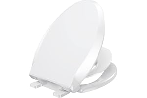 YASFEL Toilet Seat with Toddler Seat Built in, Potty Training Toilet Seat for Toddlers, Kids & Adults White Plastic Toilet Se