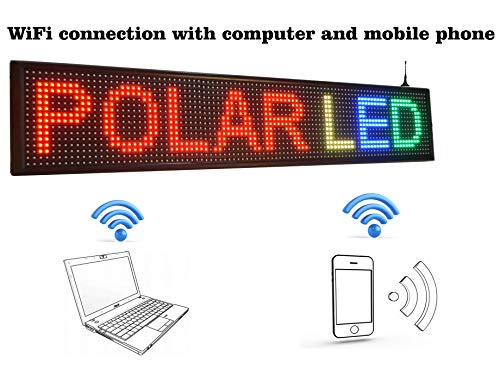 Outdoor WiFi LED Full Color Sign 40" x 8" with P10 Resolution and New SMD Technology and Integrated Power sipply. Brightest LED Sign on Market