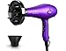 Purple Professional Light Weight Hair Dryer 1875W Tourmaline Ceramic Negative Ionic Blow Dryer with Diffuser & Concentrator & Comb
