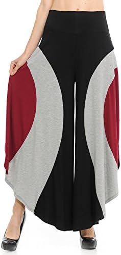 JDJ CO. Women's Layered Wide Leg Flowy Cropped Palazzo Pants, 3/4 Length High Waist Palazzo Wide Legs Capri Pants