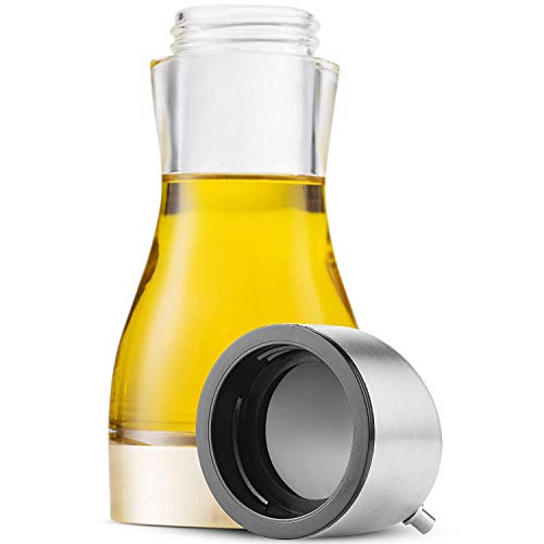 MITBAK Exquisite Oil & Vinegar Dispenser Set (7.5 Oz) | No Drip Acrylic Cruets for Oil, Vinegar, Salad Dressing, Soy Sauce & More | Functional, Leakproof Oil Dispenser Bottle for the Kitchen