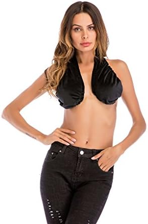 POXY Women Towel Underwear,Soft Towel,Soft Sport Towel Boob Sweat Towel Bra (S, BlackOne)