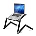 Furinno X7-BK Ergonomics Aluminum Adjustable Cooling Fan Laptop Tray Table, Black