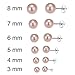 Kesaplan Womens Pure Natural Pearl Stud Earrings Round Ball Jewelry Set of 6 Pairs (3mm-8mm）
